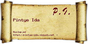 Pintye Ida névjegykártya