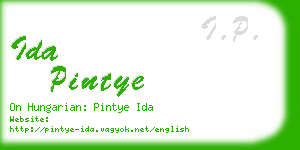 ida pintye business card